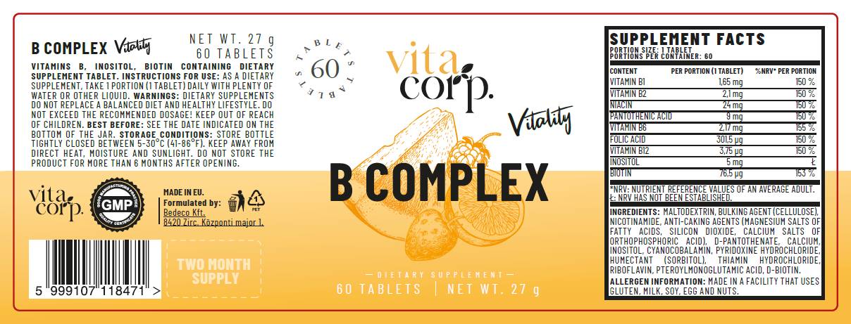 Complexe de vitamine B - 60 comprimés