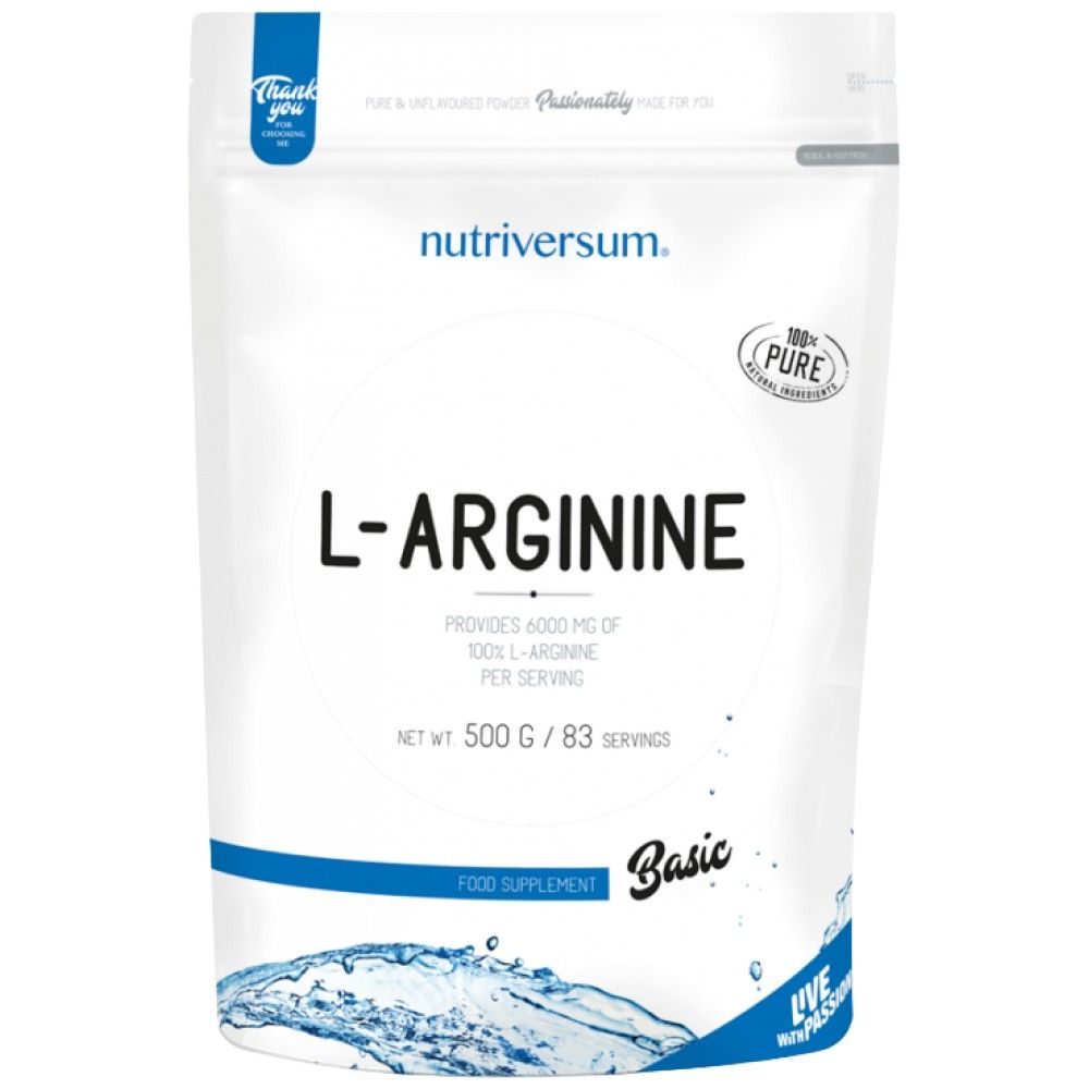 Poudre de L-arginine | 100% pur - 500 grammes