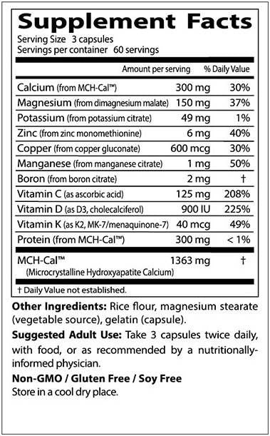 Meilleur complexe de fabricants d'os de calcium - 180 capsules