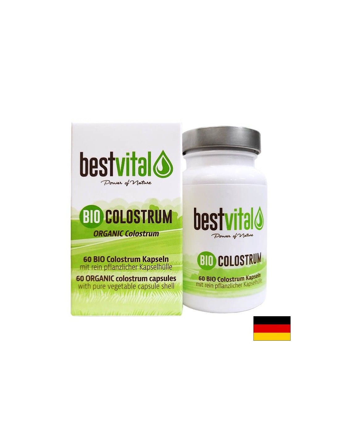 Immunité et vitalité forte - Colostrum organique, 60 capsules