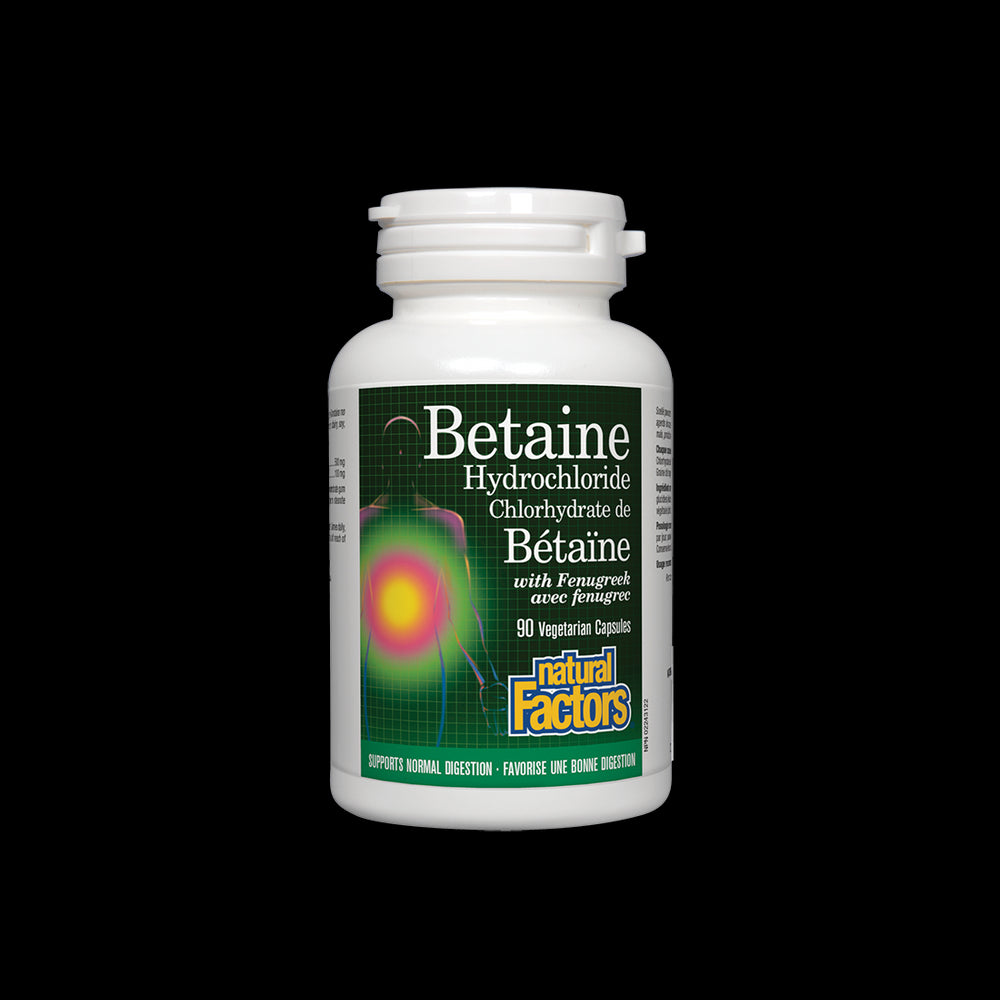 Chlorhydrate de bétaïne avec du fenugrec 500 mg - 90 capsules