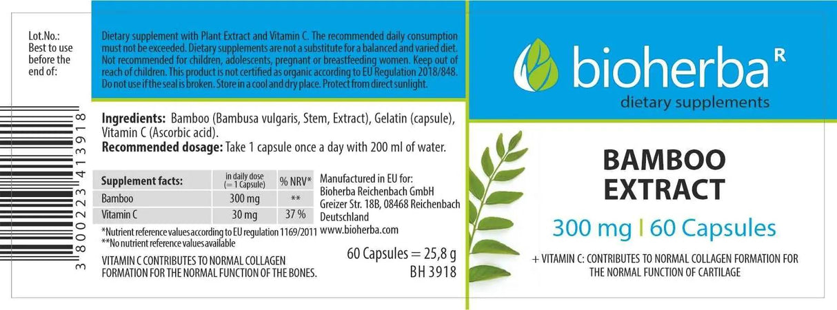 Extrait de bambou 300 mg - 60 capsules