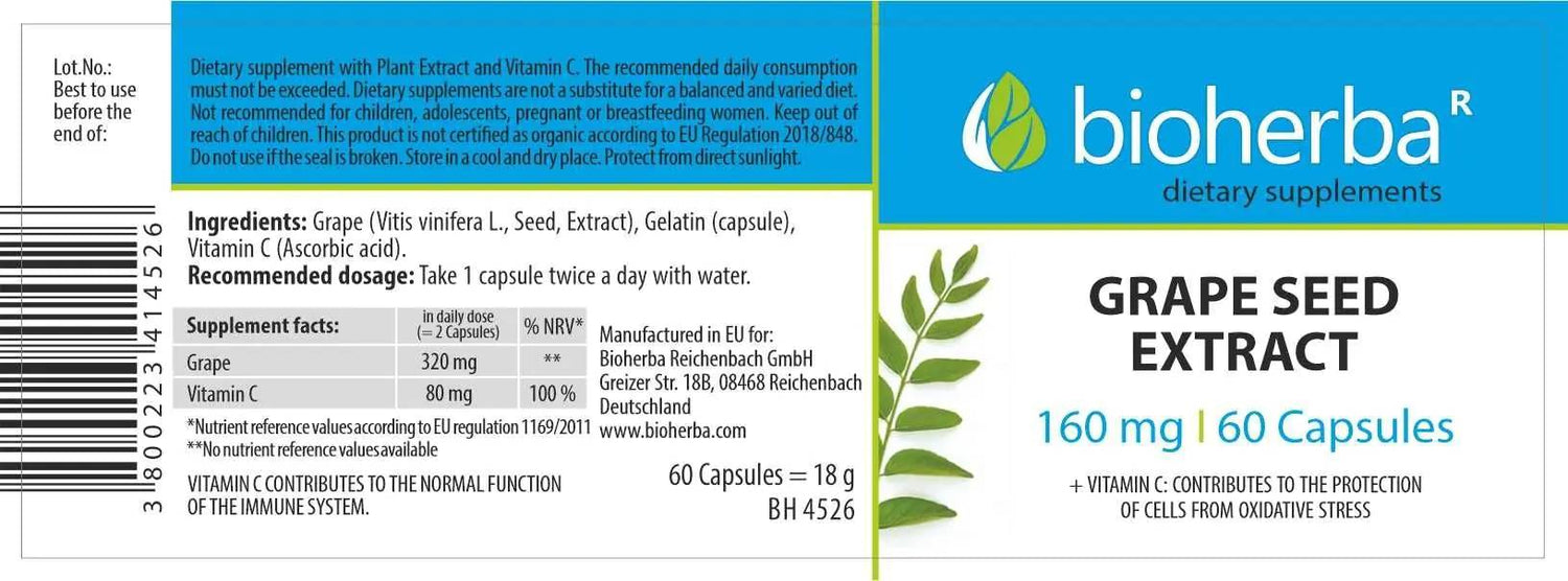 Extrait de graines de raisin 280 mg - 60 capsules