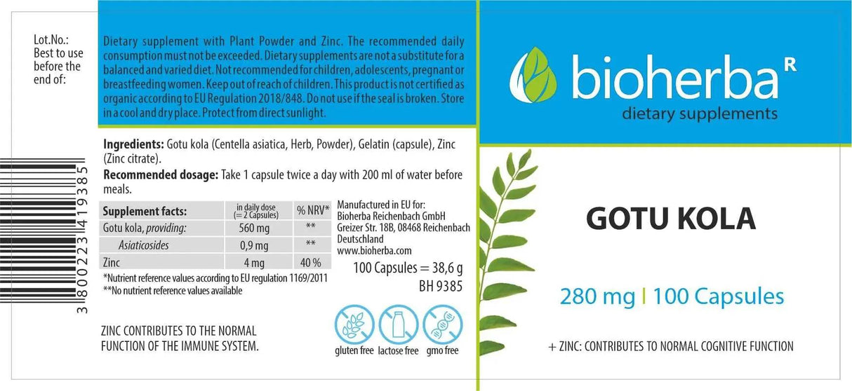 Gottu kola 280 mg - 100 capsules