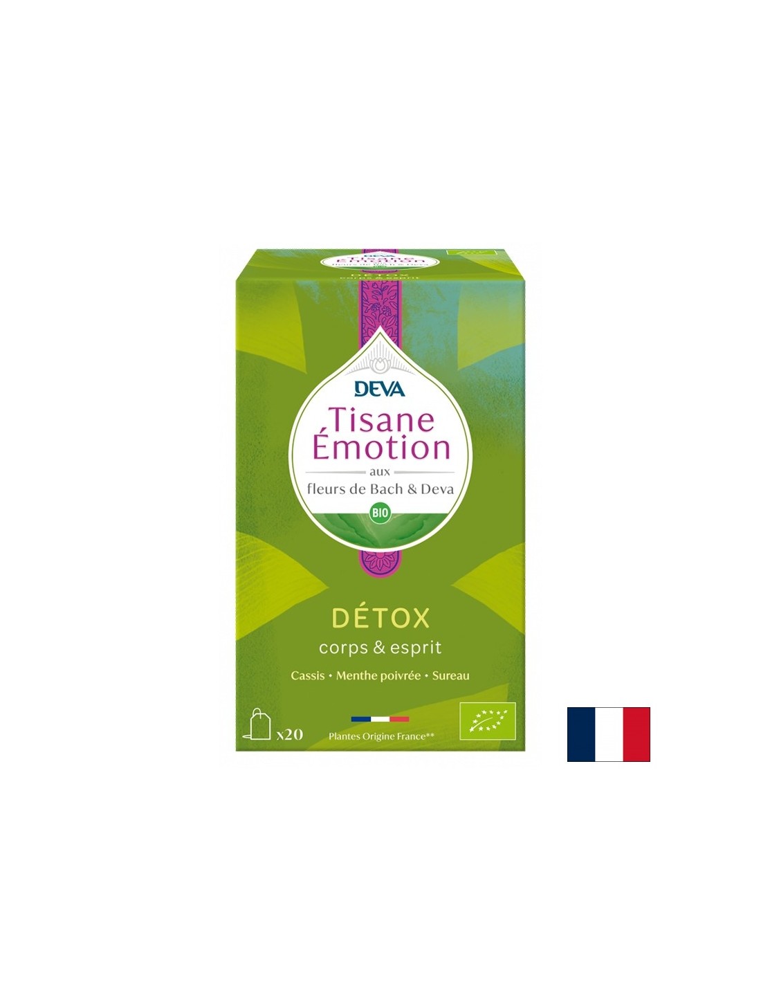 Thé de désintoxication à base de plantes (avec des élixirs floraux selon la méthode du Dr Bach), 20 sacs filtrants