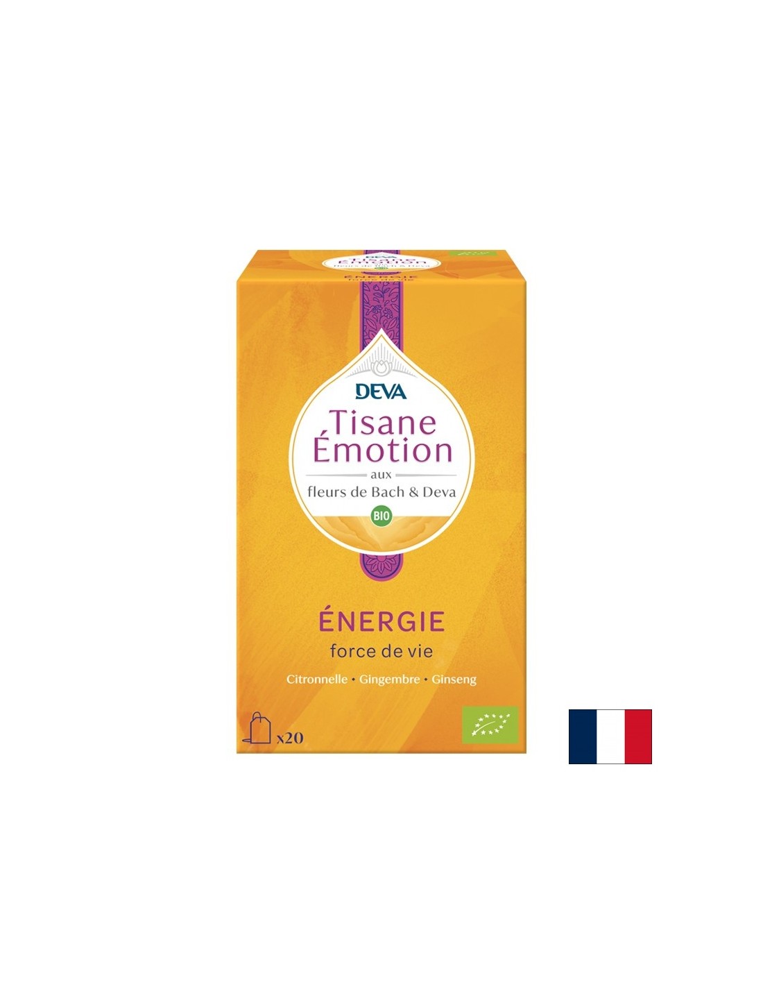 Thé à base de plantes "Energy" (avec des élixirs floraux selon la méthode du Dr Bach), 20 sacs filtrants