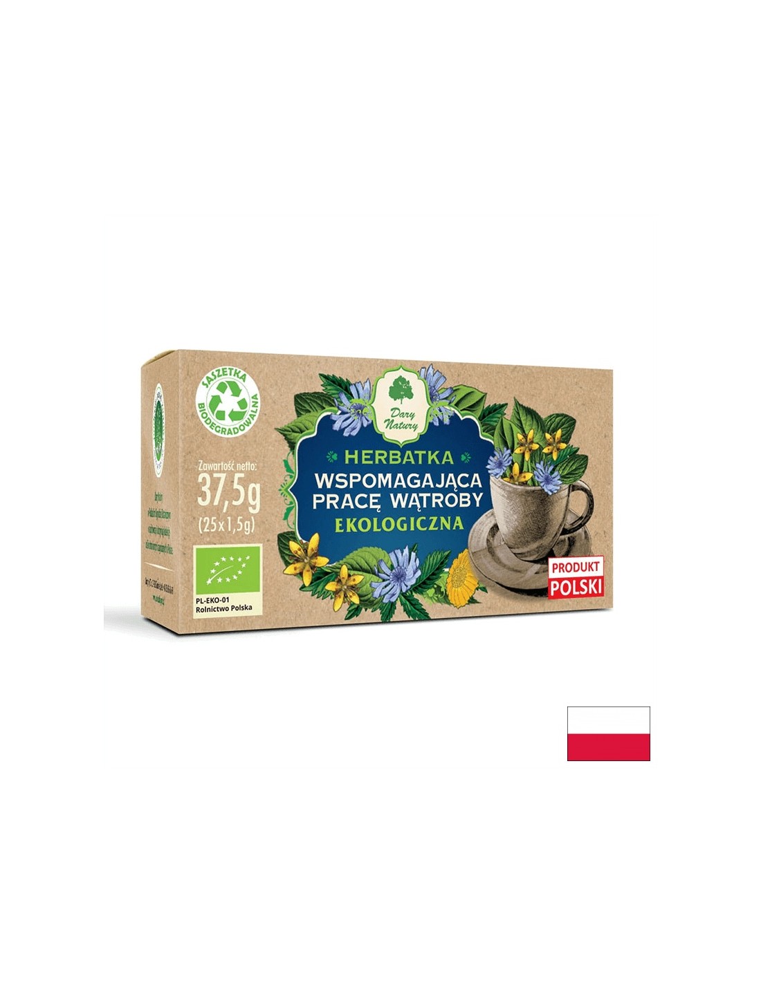 Thé à base de plantes soutenant la fonction hépatique Bio, 25 sacs de filtre