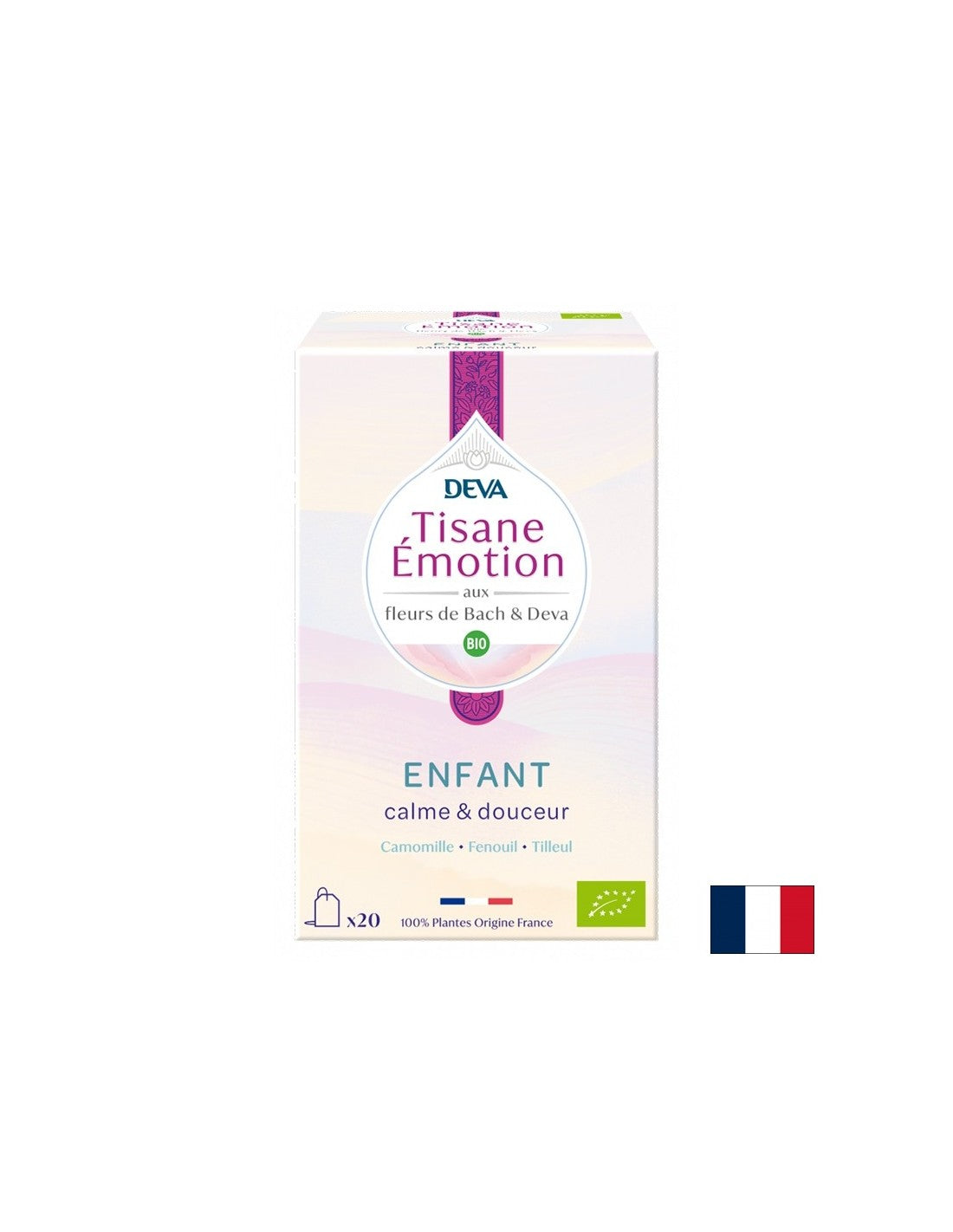 Thé à base de plantes "sérénité" pour les enfants (avec des élixirs floraux selon la méthode du Dr Bach), 20 sacs filtrants