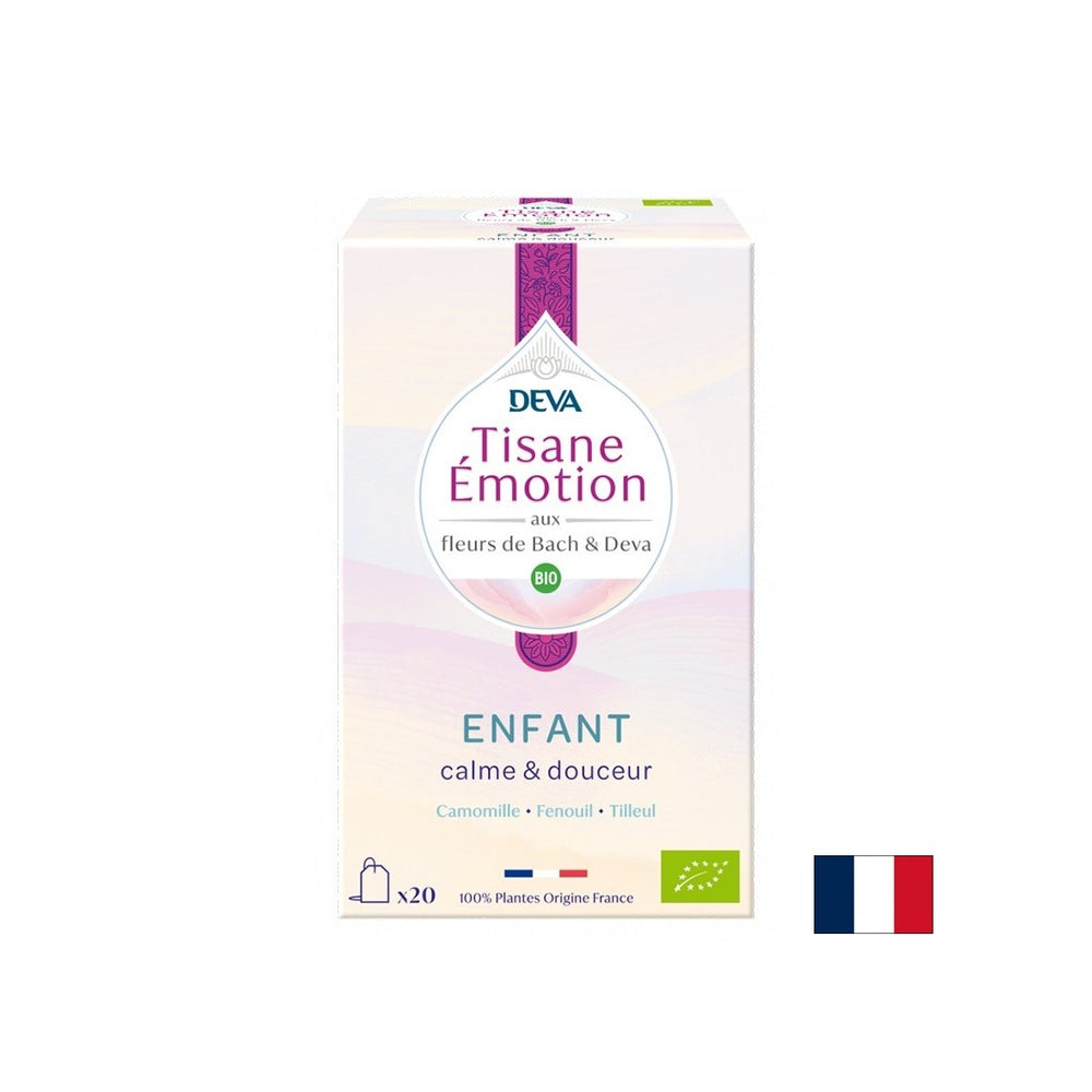 Thé à base de plantes "sérénité" pour les enfants (avec des élixirs floraux selon la méthode du Dr Bach), 20 sacs filtrants