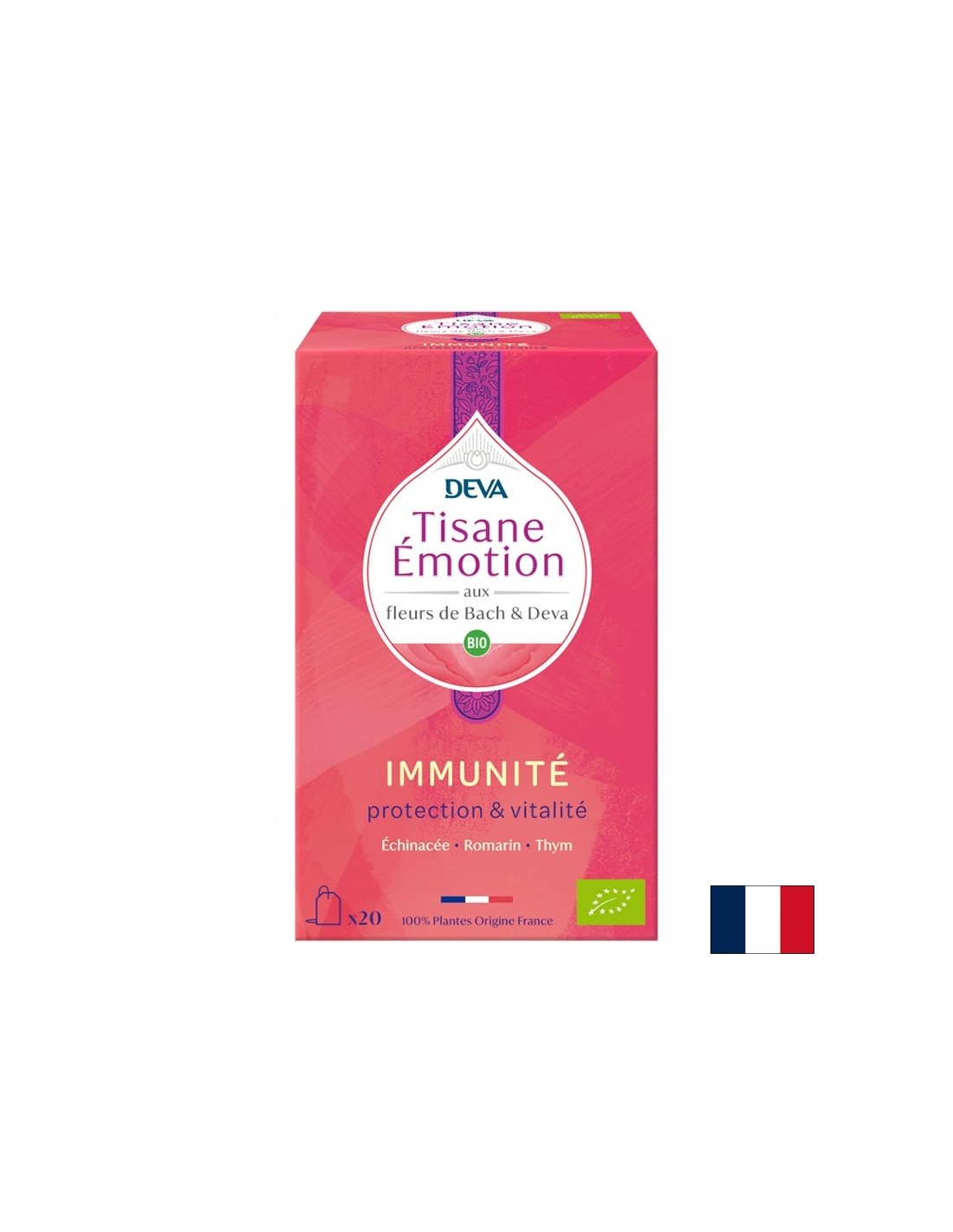 Thé à base de plantes pour l'immunité (avec des élixirs floraux selon la méthode du Dr Bach), 20 sacs filtrants