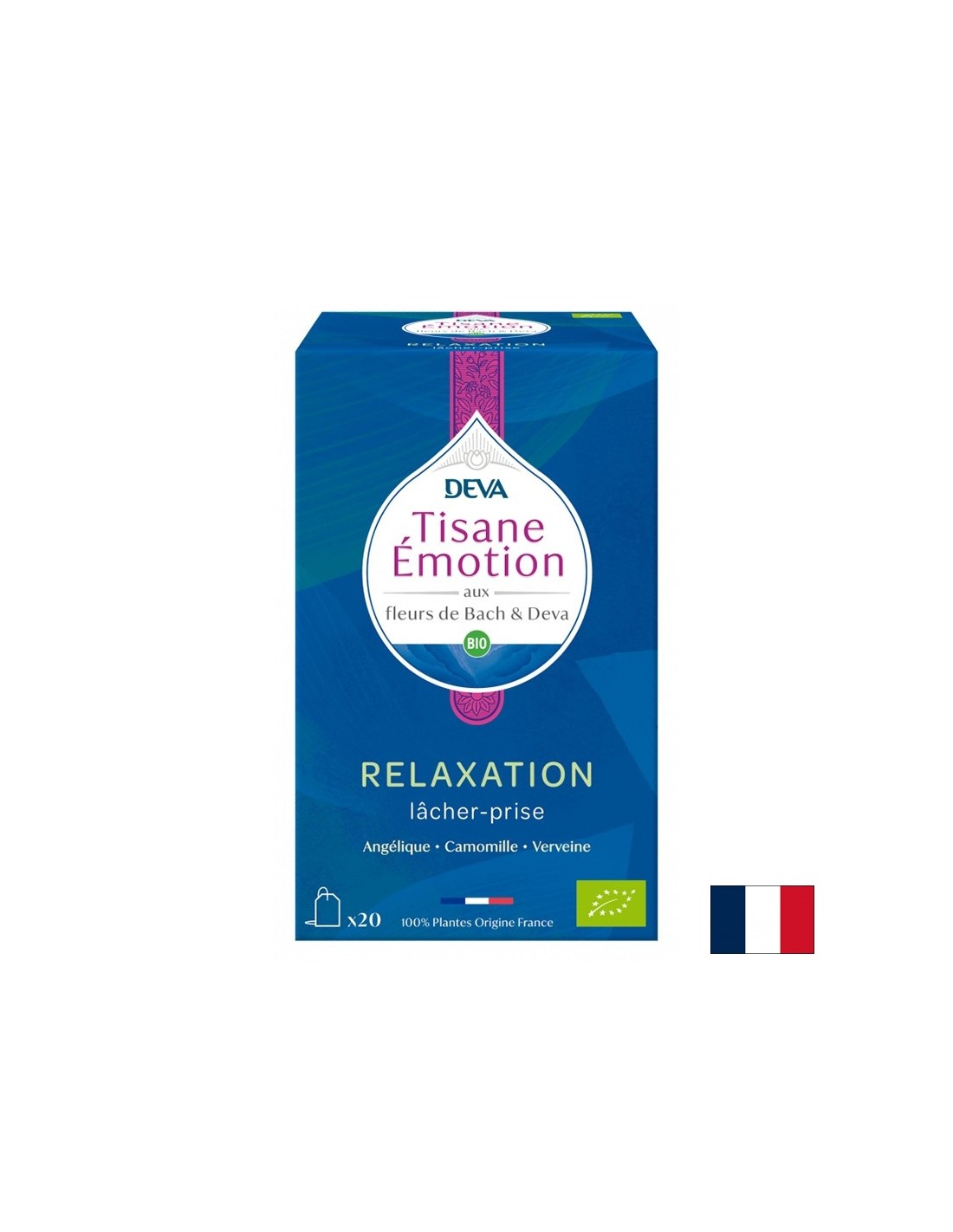 Thé à base de plantes pour la détente (avec des élixirs floraux selon la méthode du Dr Bach), 20 sacs filtrants