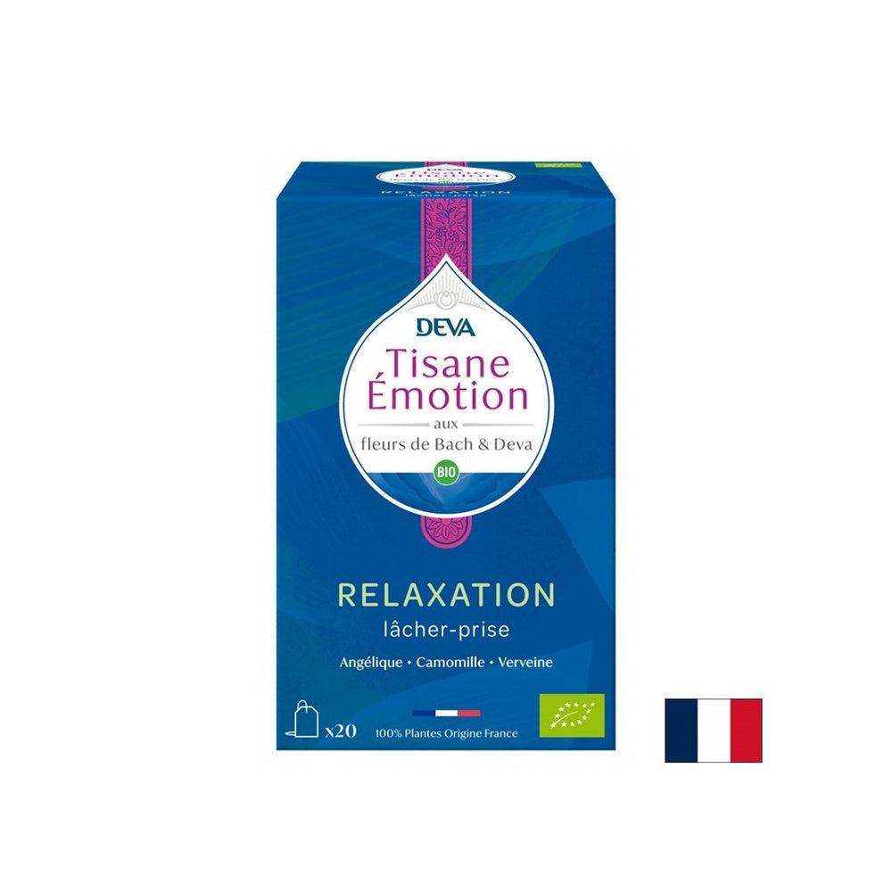 Thé à base de plantes pour la détente (avec des élixirs floraux selon la méthode du Dr Bach), 20 sacs filtrants