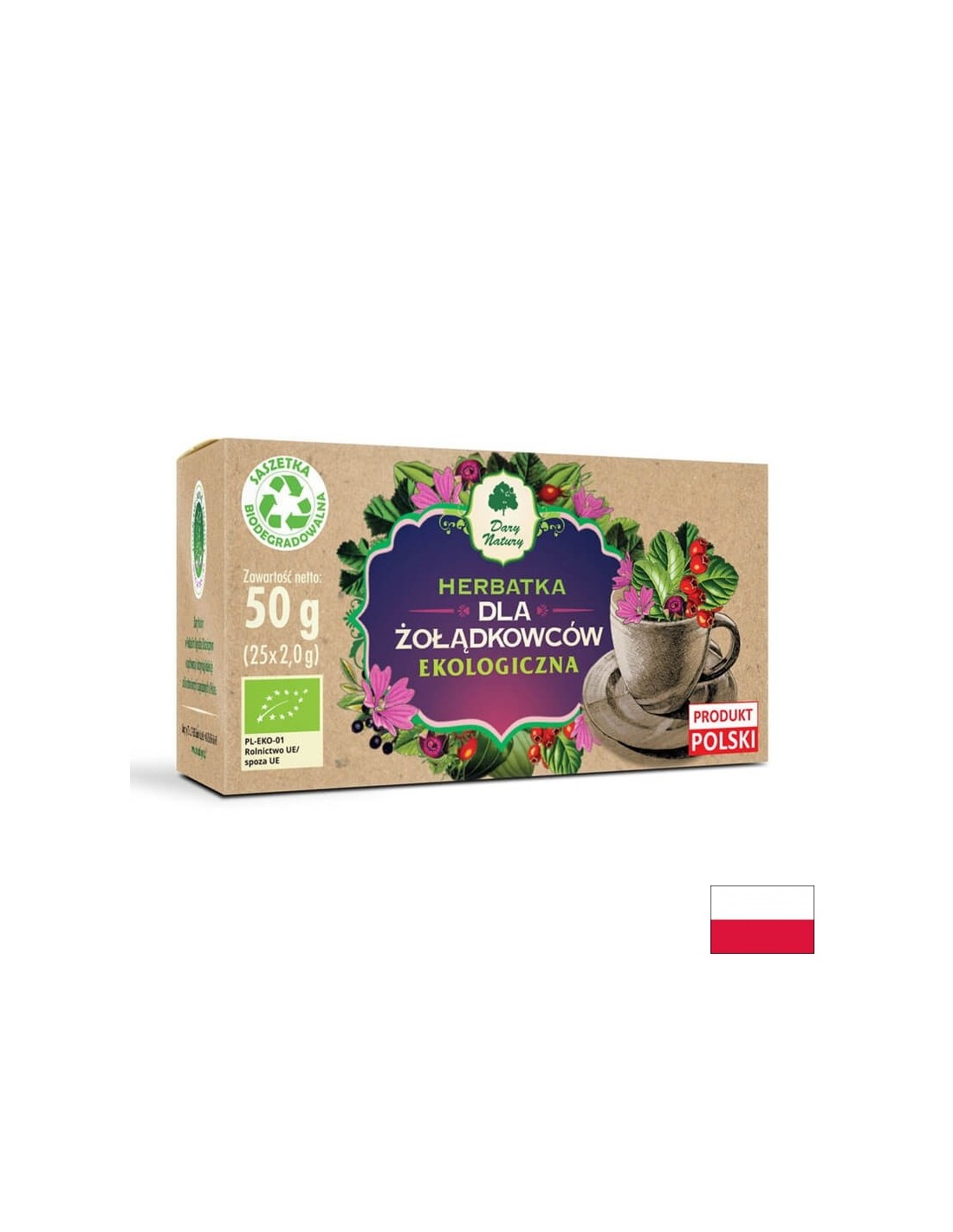 Thé à base de plantes pour l'estomac Bio, 25 paquets