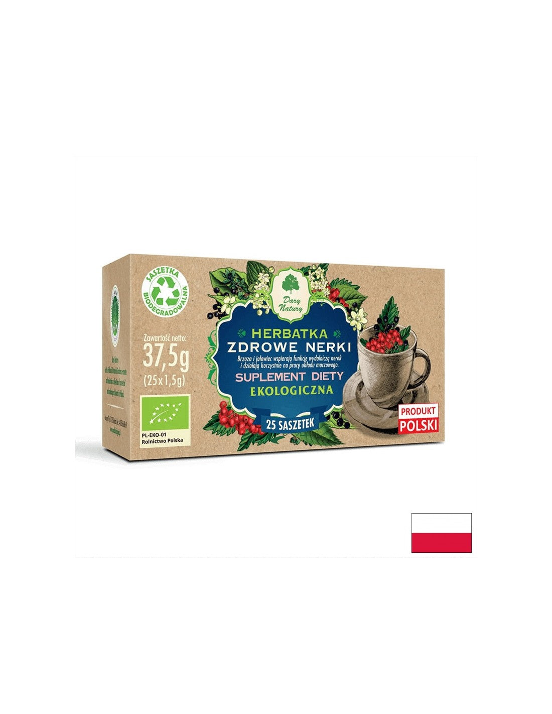 Thé à base de plantes pour les reins sains bio, 25 sacs filtrants