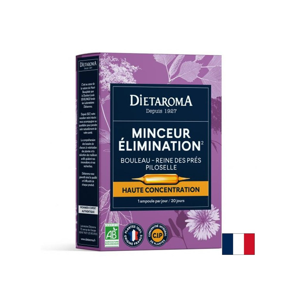 Formule à base de plantes pour la perte de poids (avec le bouleau, le souci des marais et les oreilles de souris), 20 ampoules à boire