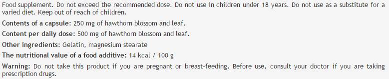 Fleur et feuille de l'aubépine 250 mg - 100 capsules