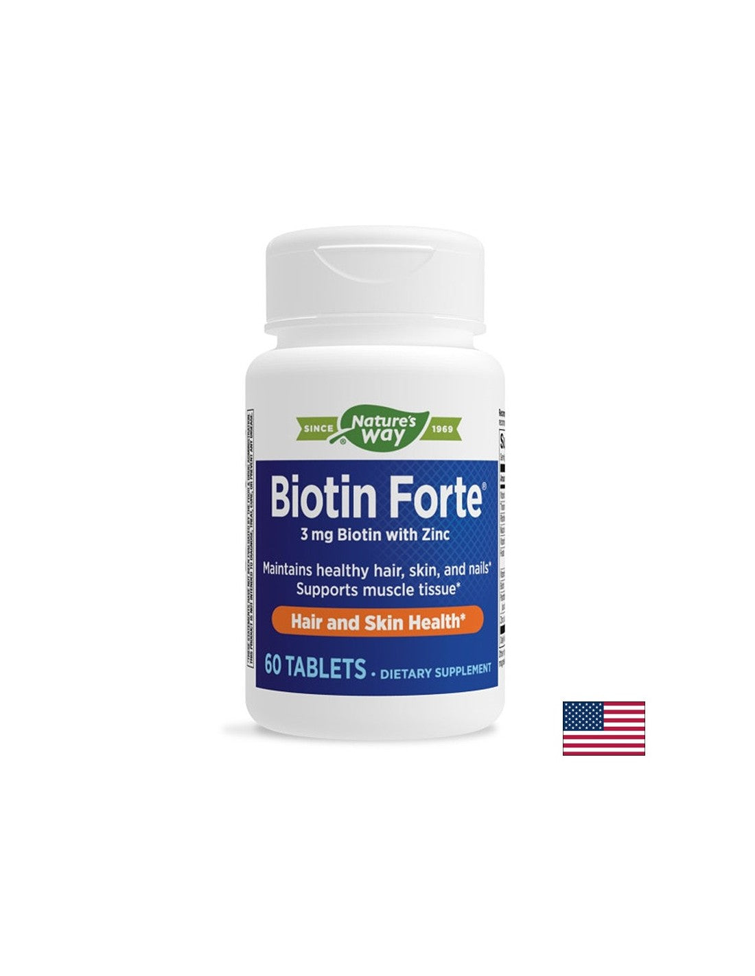 Biotin Forte® - Biotin Forte® avec zinc, 60 comprimés Nature's Way