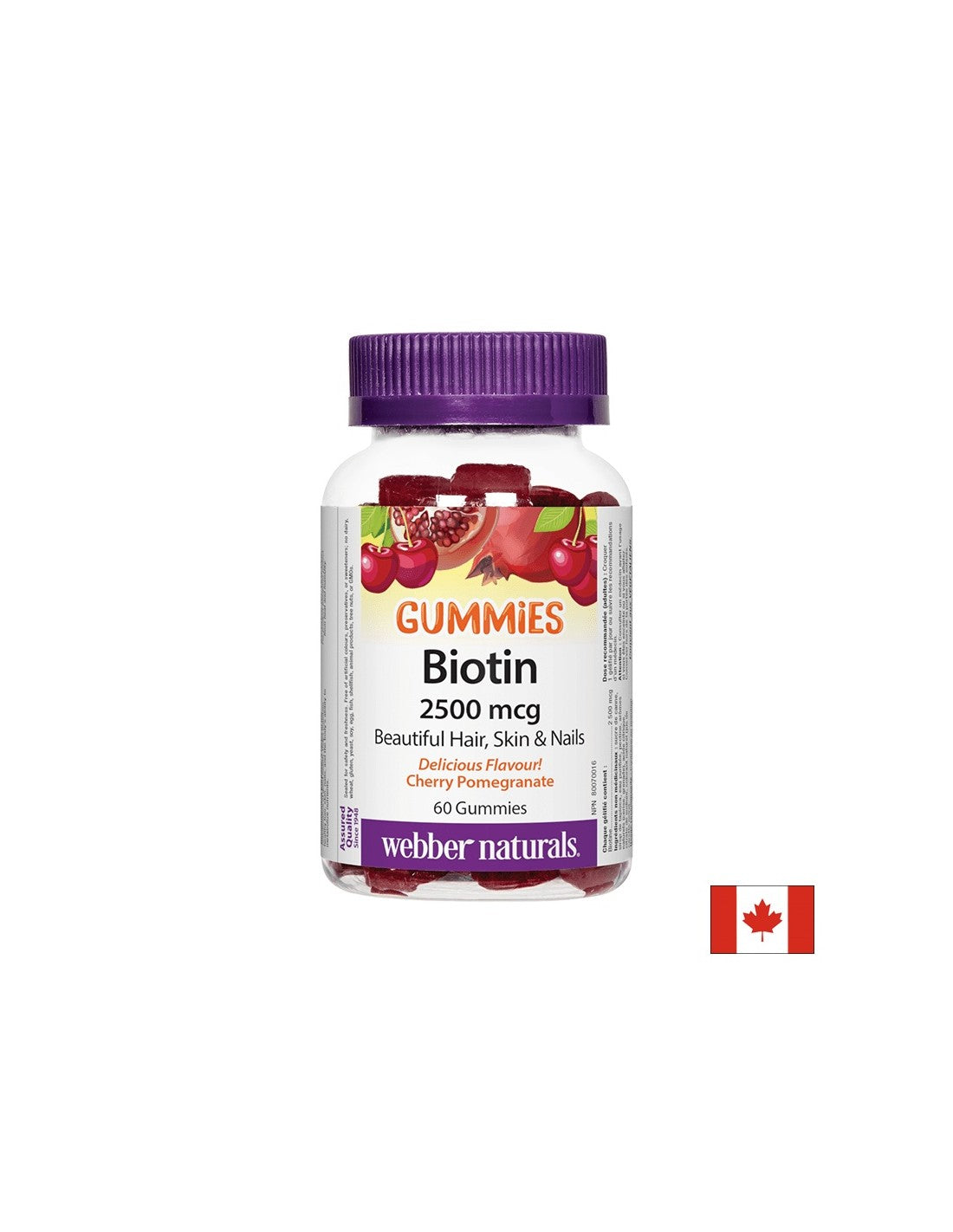 Cheveux, peau, ongles - biotine, 2500 µg x 60 comprimés de gel
