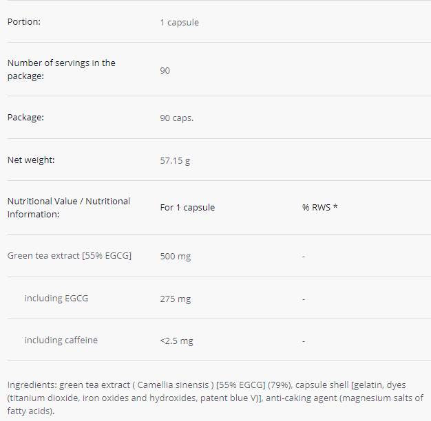 Thé vert | 55% EGCG - 90 capsules