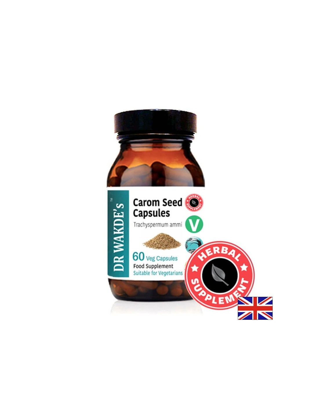 Carom Seed - Pour les flatulences, les coliques, les ballonnements et la diarrhée, 60 capsules