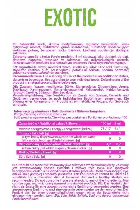 Sirop zéro calorie | Exotique - 500 ml