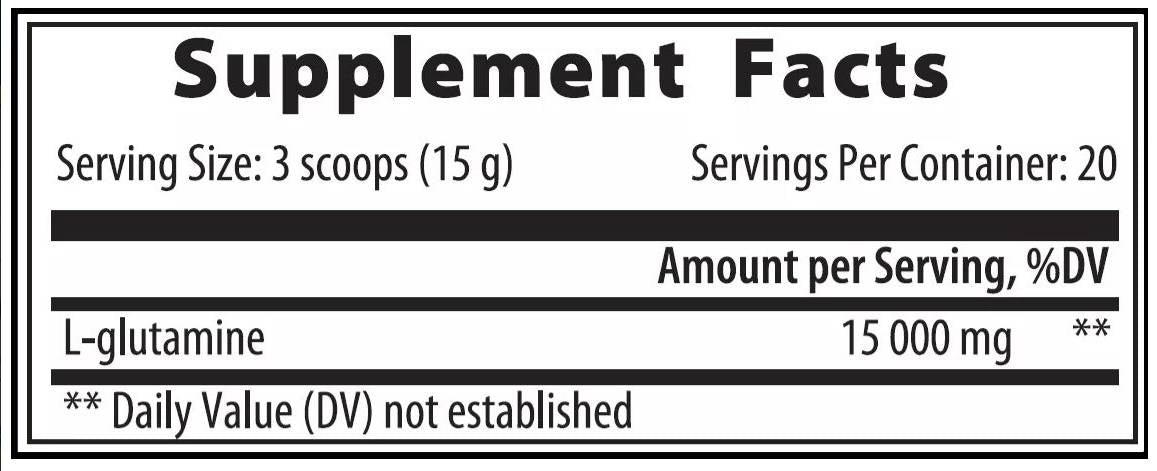Poudre de glutamine - 300 grammes