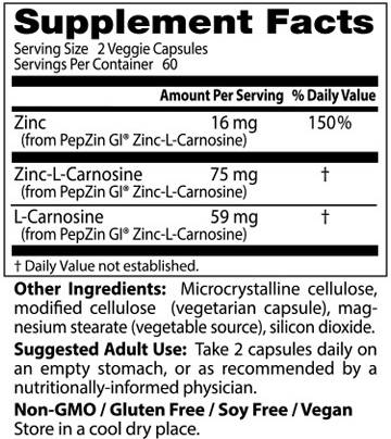 Pepzingi® | Complexe de carnosine de zinc - 120 capsules