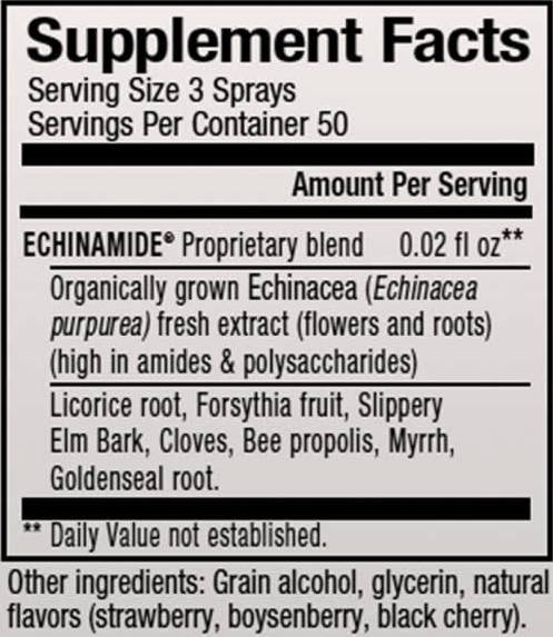 Formule de pulvérisation de la gorge Echinamide® - 30 ml