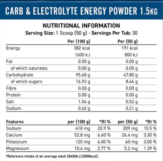 Endurance respire | Énergie de glucides et d'électrolyte - 1500 grammes