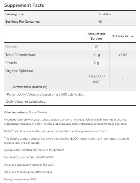 Spiruline 1000 mg - 240 comprimés