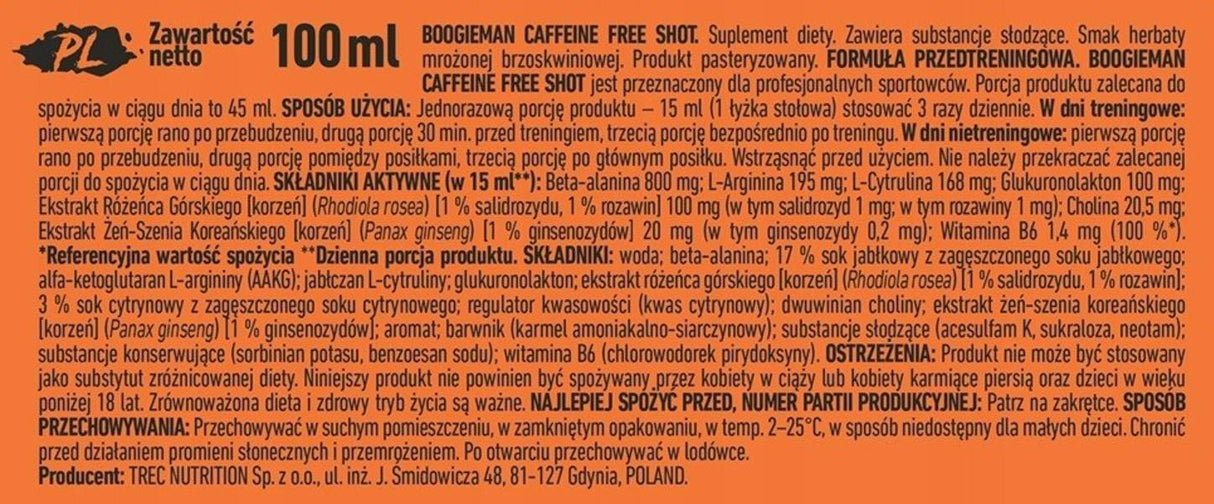 Boogieman Shot | Pré-entraînement gratuit de la caféine - 100 ml