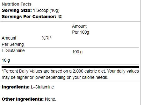 Poudre de glutamine - 300 grammes