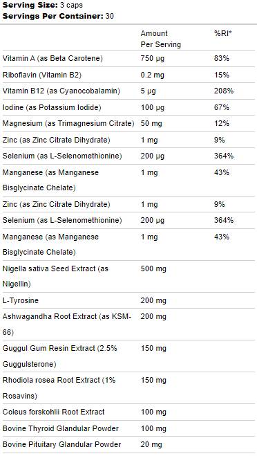 Prise en charge de la thyroïde | avec Ashwagandha et Guggul - 90 capsules
