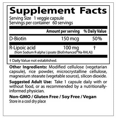 Meilleur acide R-lipoïque/Na-R-Ala stabilisé 100 mg - 60 capsules