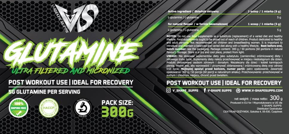L-glutamine | Micronisé ultra filtré - 500 grammes