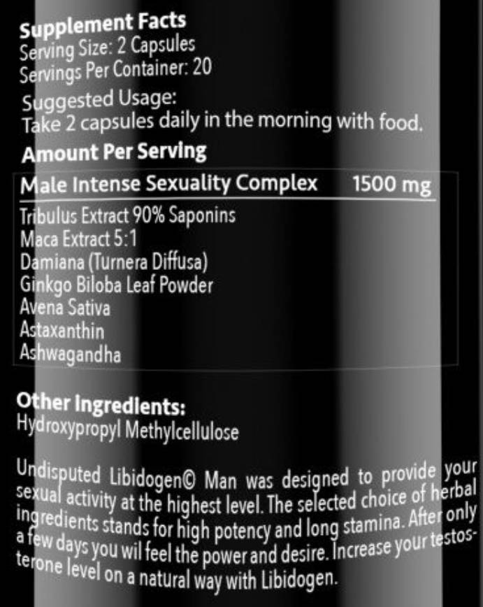 Homme libidogène | avec maca et damiana - 40 capsules