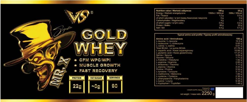 M. X Gold Whey 2250 grammes