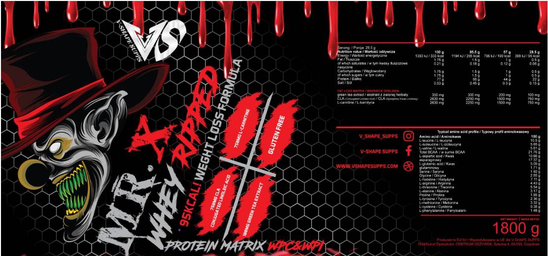 M. X Whey déchiré | Formule de perte de poids 1800 grammes