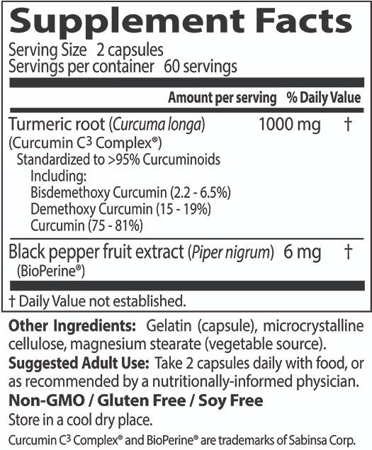 Curcumine d'absorption élevée 500 mg - 120 capsules