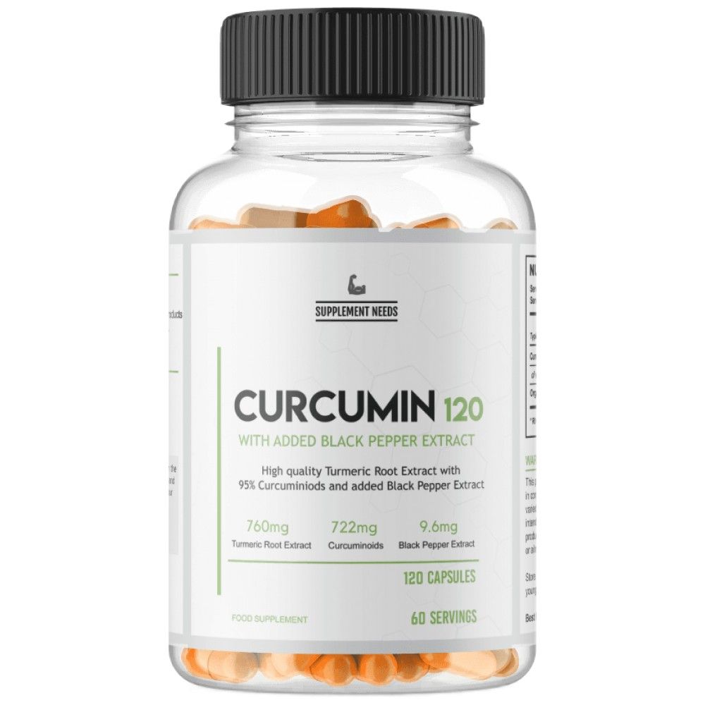 Extrait de curcumine et de poivre noir - 120 capsules