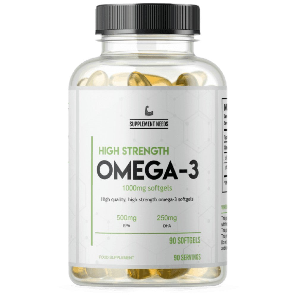 Omega 3 haute résistance | 500 mg d'EPA et 250 mg de capsules de gel DHA 90