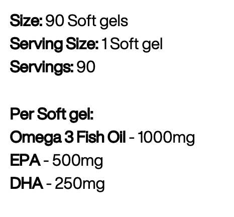 Omega 3 haute résistance | 500 mg d'EPA et 250 mg de capsules de gel DHA 90