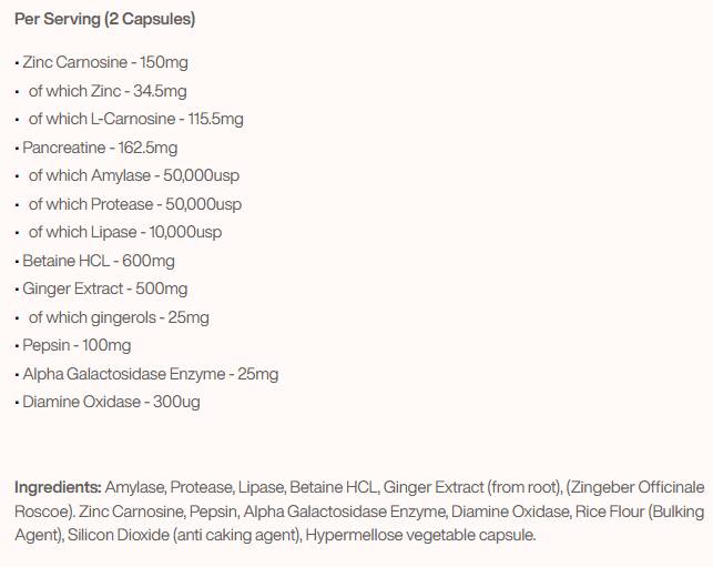 Capsules de pile digestive 120