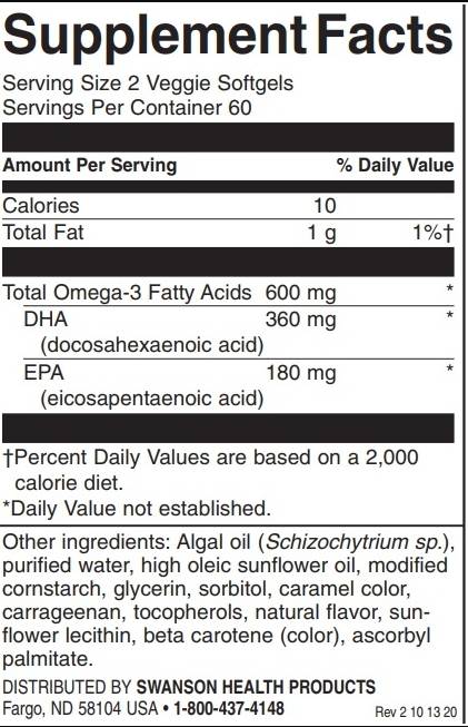 Omega-3 à base de plantes | Avec des capsules de gel Omega - 120