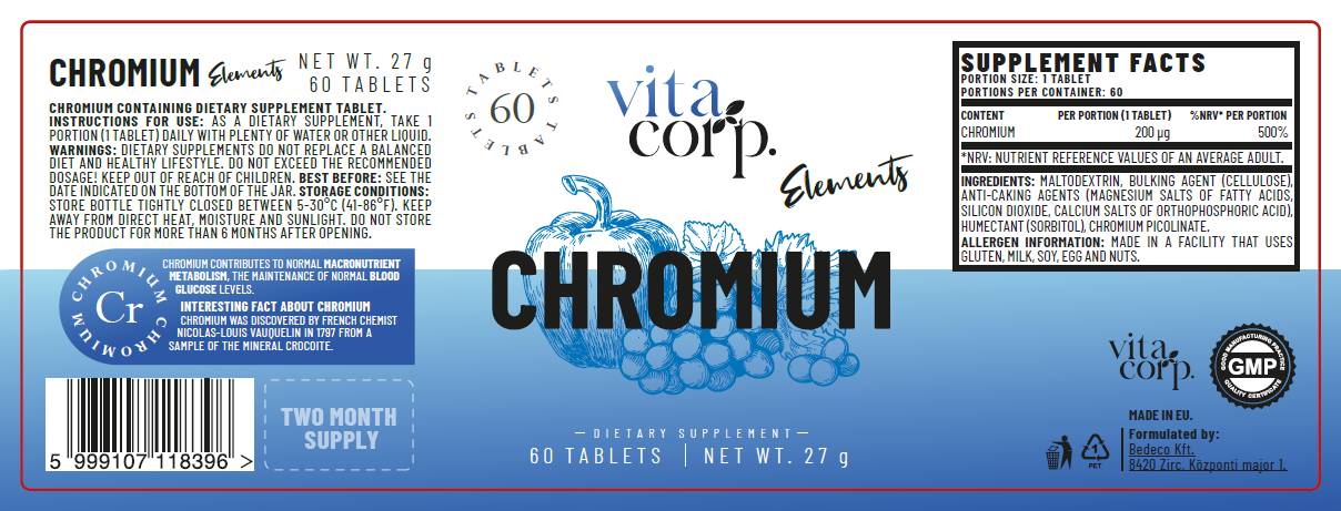 Chrome picolinate 200 mcg - 60 comprimés