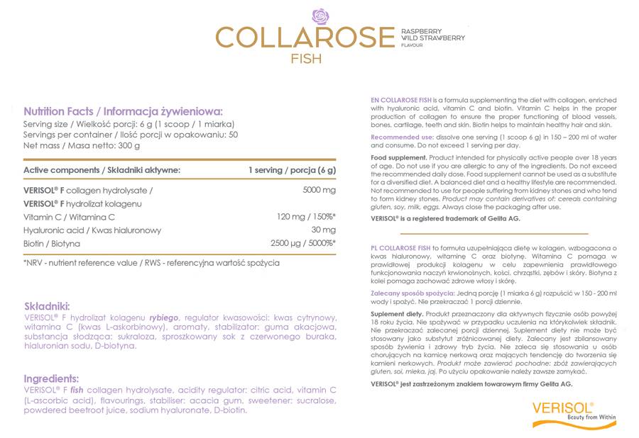 Alldeynn | Collarose Poisson - Collagène marin avec acide hyaluronique - 300 grammes