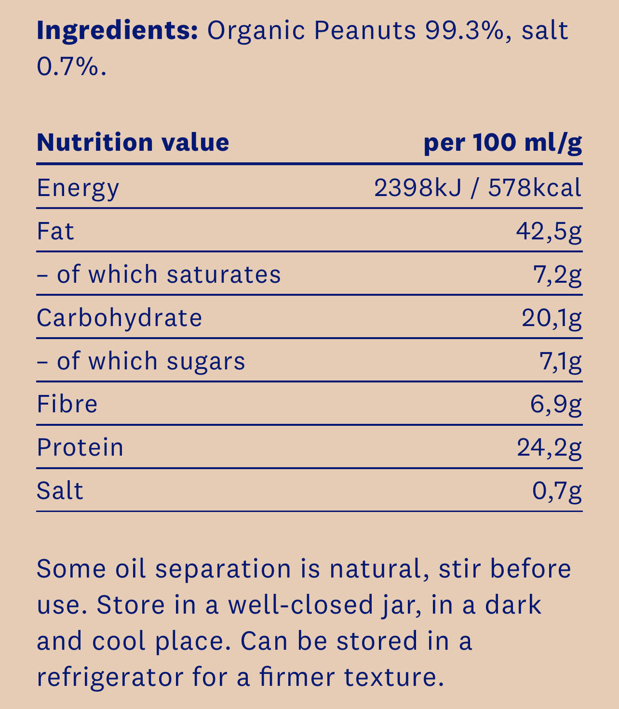 Eco Butter d'arachide Creamy 350g. (100% bio)