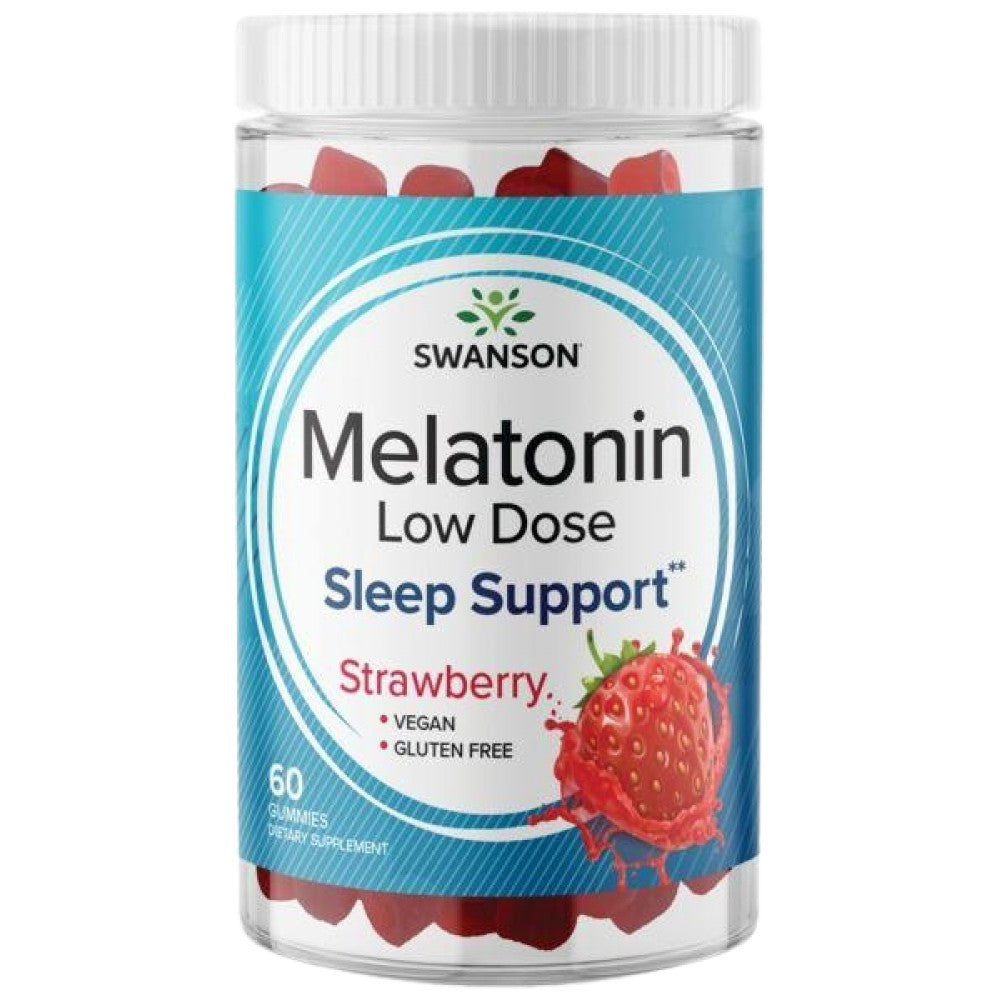 Gummies à faible dose de mélatonine 1 mg | Fraise - 60 comprimés à croquer