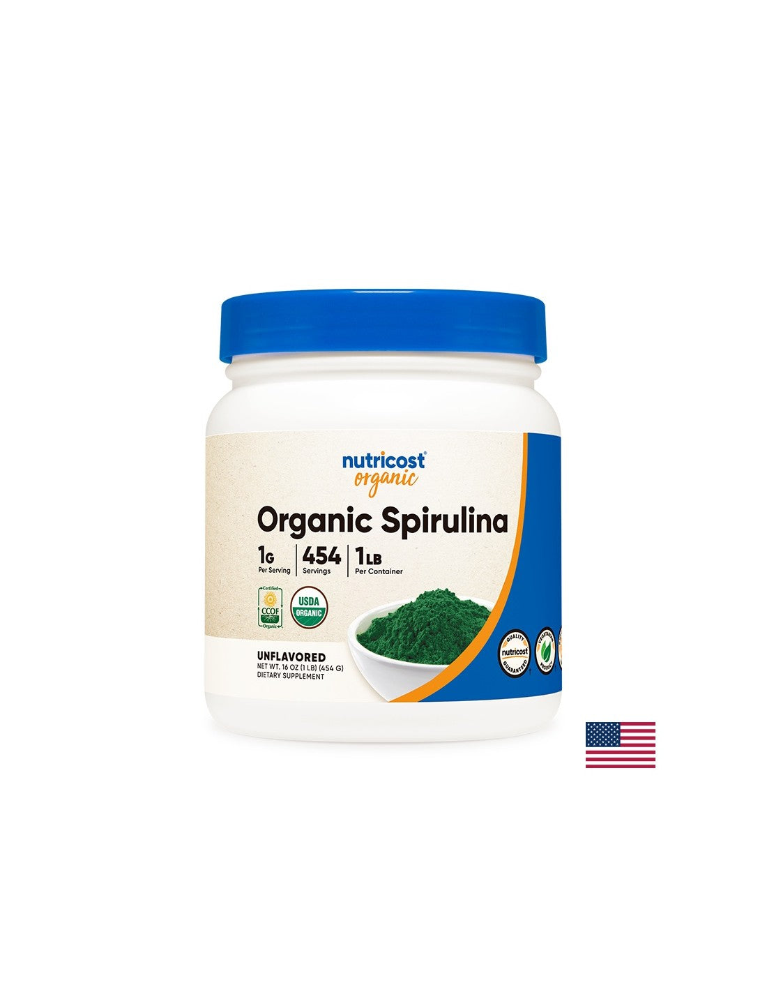 Detoxification and immunity - Spirulina Organic, 454 g Nutricost powder - Nutra Best Europe