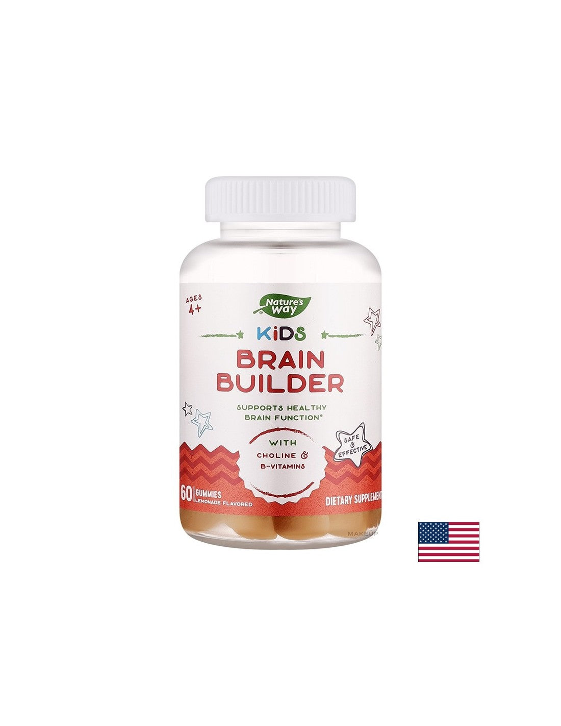 Formule pour enfants pour stimuler l'activité cérébrale - Brain Brain Builder, 60 comprimés de gel